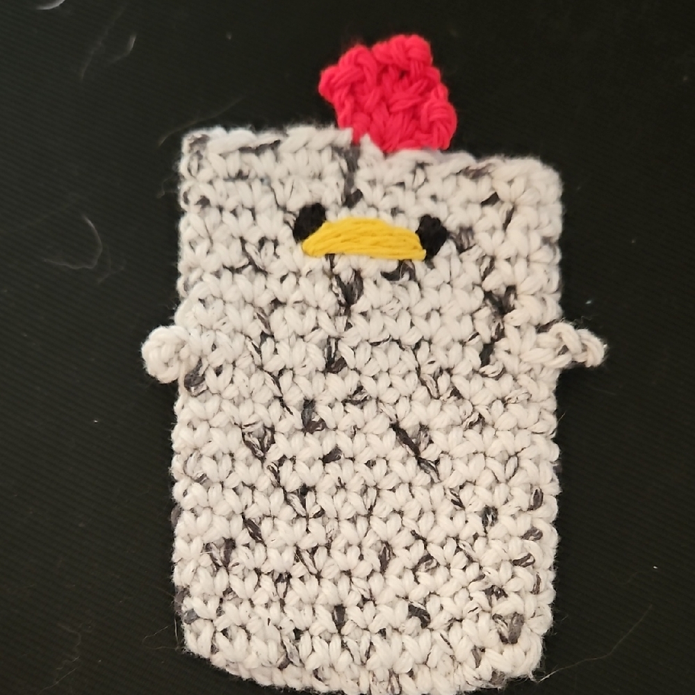 Small Crochet Chicken Pouch Case